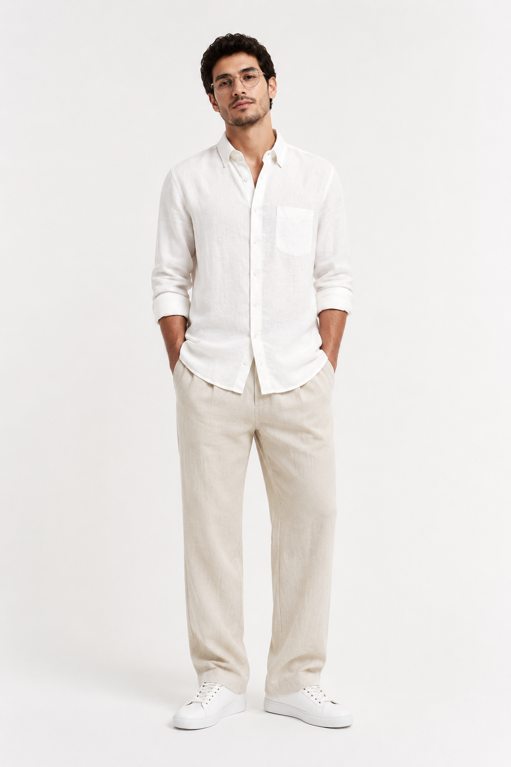 Pure Irish Linen Everyday Shirt — Pure White