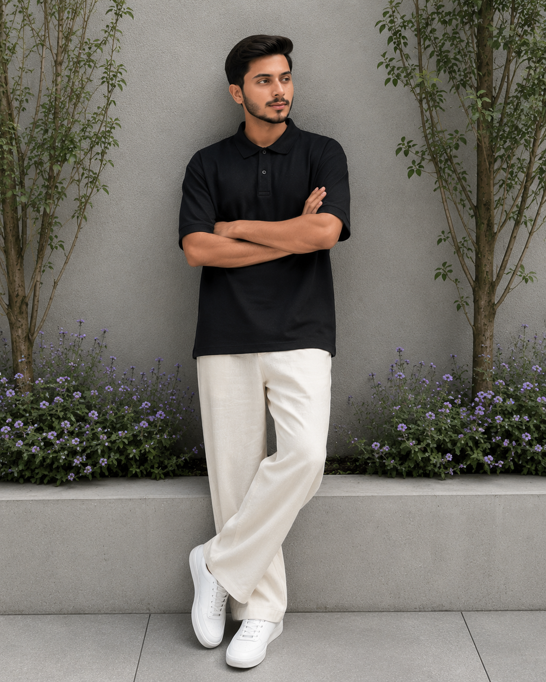 Black Solid Polo