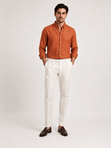 Pure Italian Linen Everyday Shirt — Orange - leafiber.com