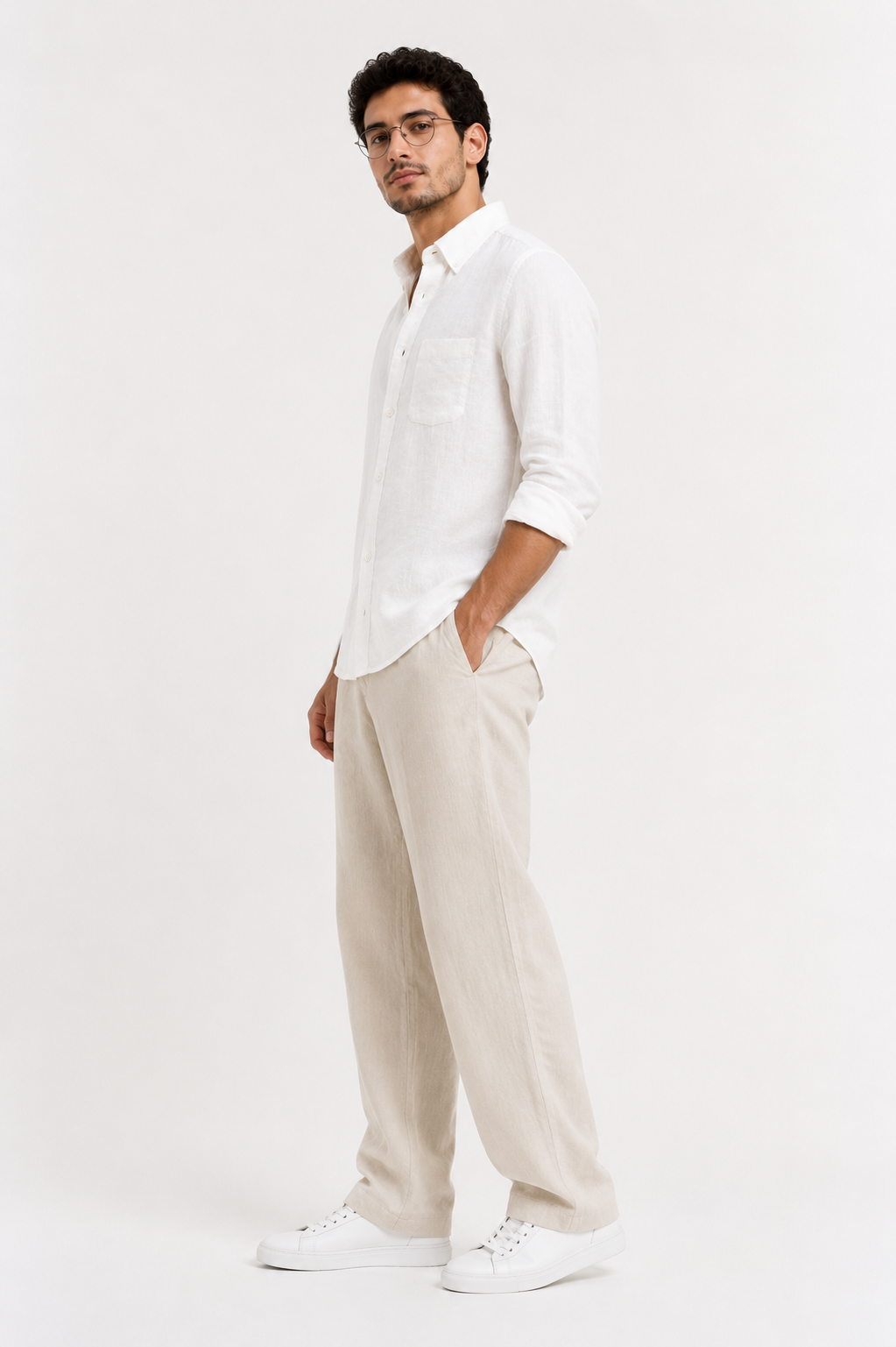 Pure Irish Linen Everyday Shirt — Pure White