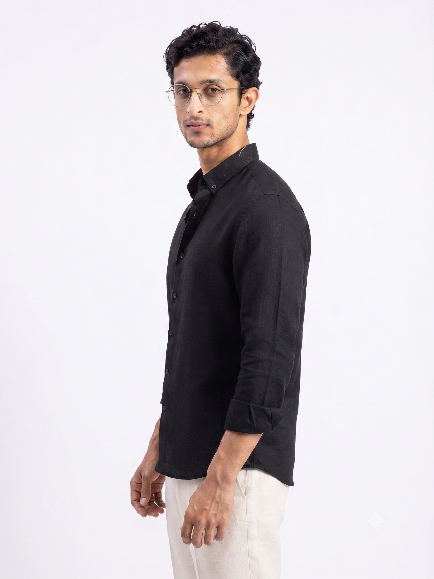 Pure Irish Linen Everyday Shirt —Deep Black