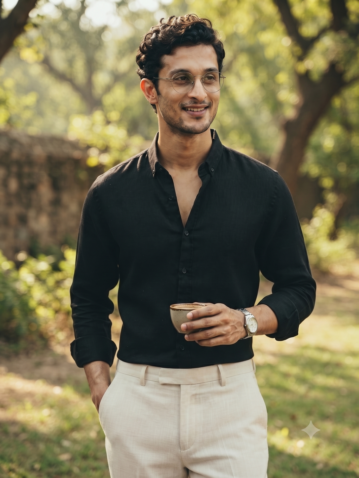 Pure Irish Linen Everyday Shirt —Deep Black