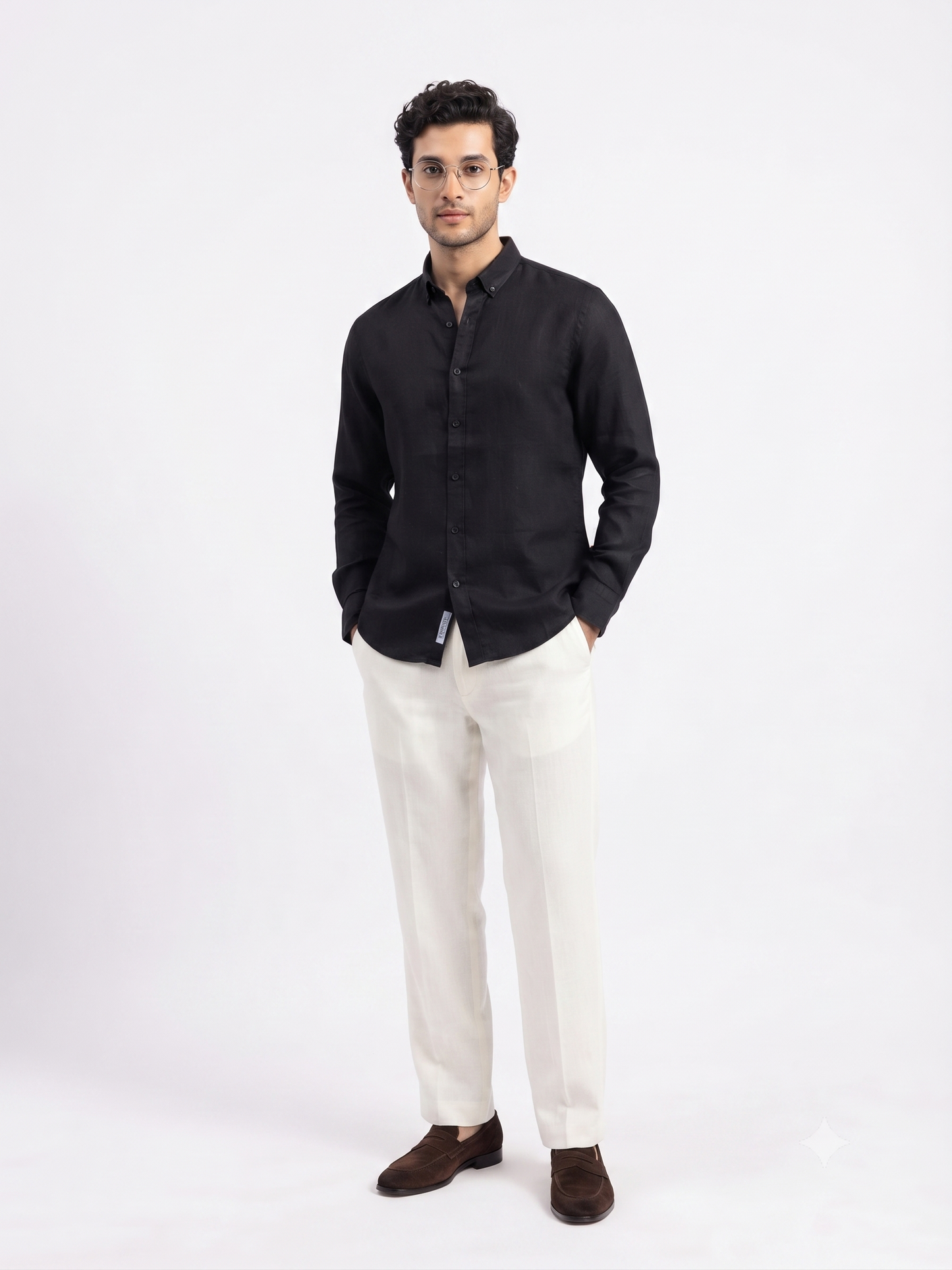 Pure Irish Linen Everyday Shirt —Deep Black