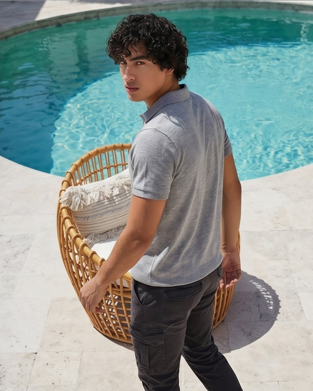 Light Grey Melange Polo
