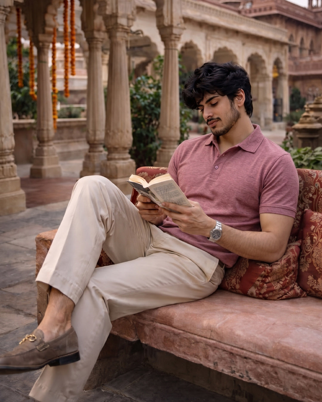Light Red (Dusty Rose) Melange Polo