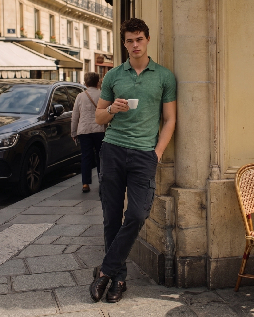 Green Melange Polo