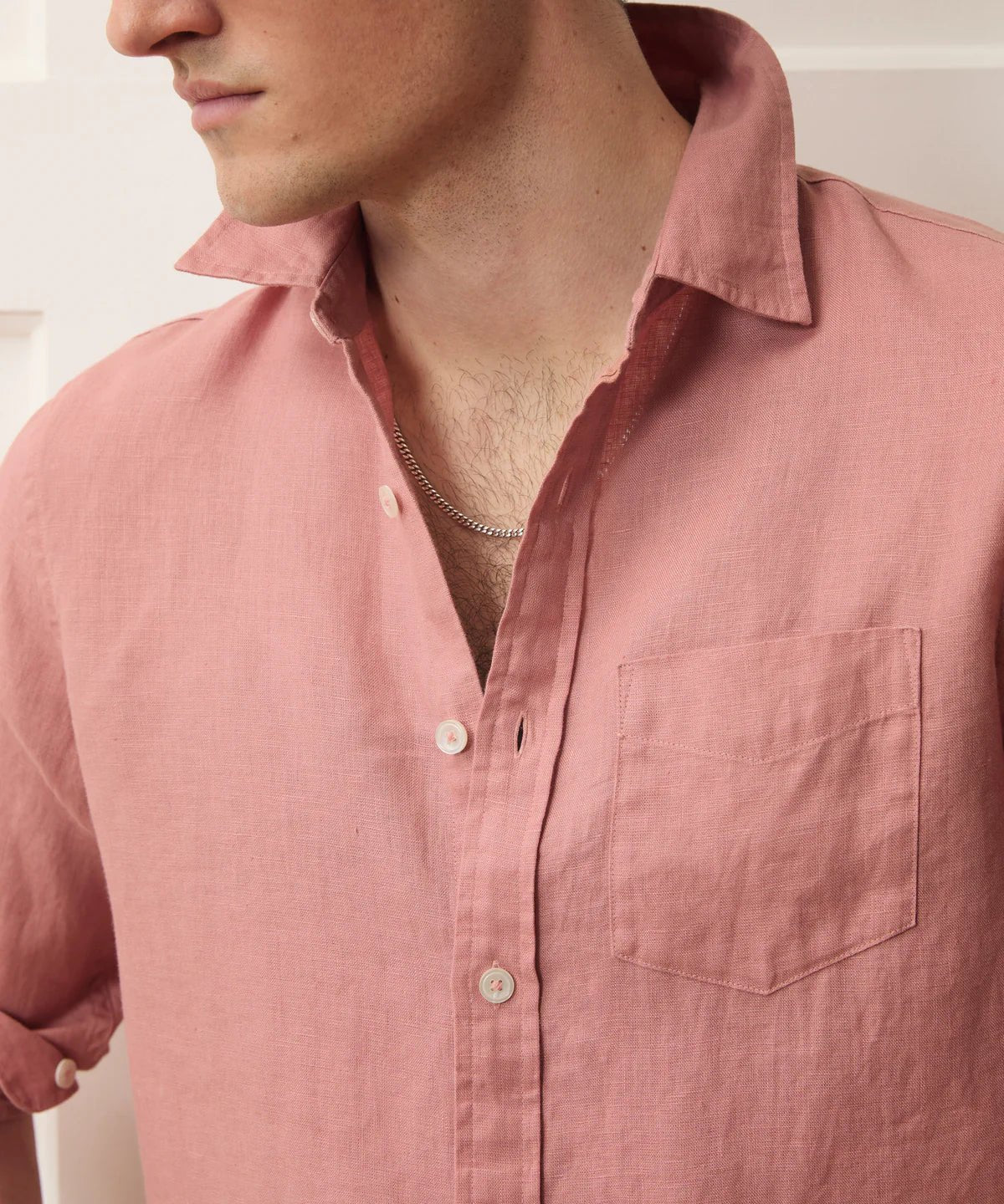 Pure Irish Linen Everyday Shirt — Dusty Rose - leafiber.com