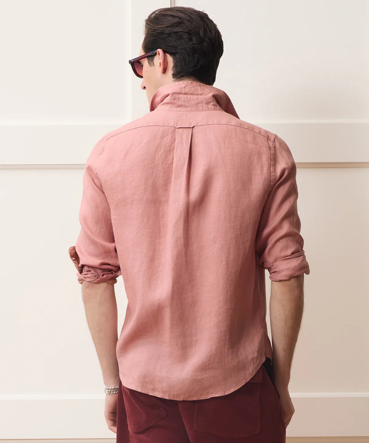 Pure Irish Linen Everyday Shirt — Dusty Rose - leafiber.com