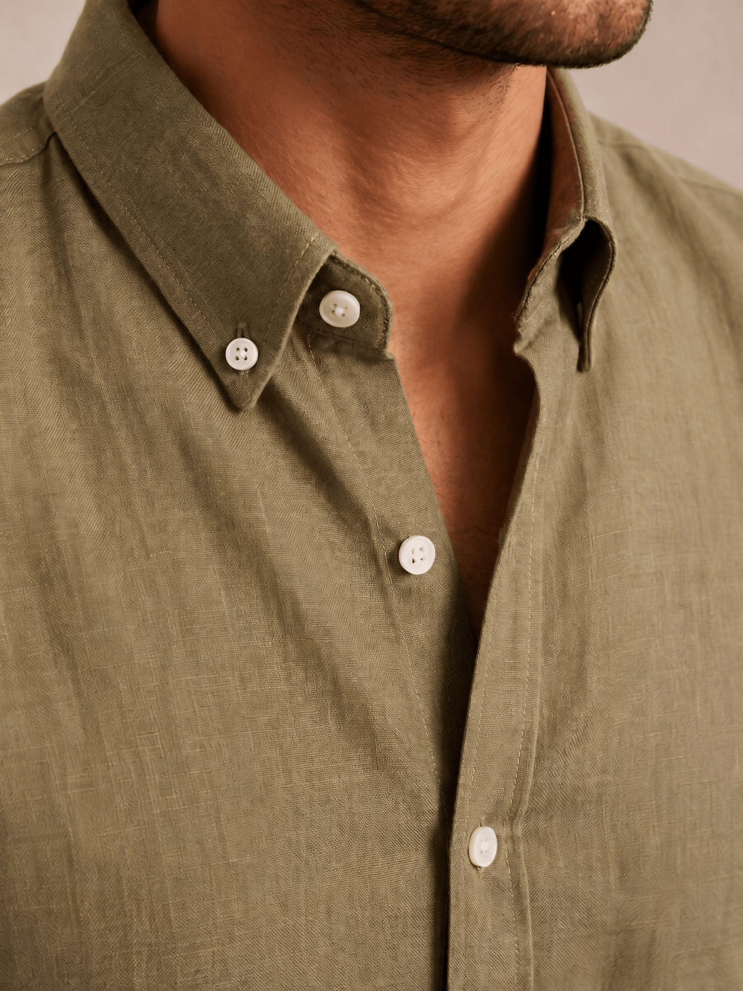 Pure Irish Linen Everyday Shirt — Olive Green - leafiber.com