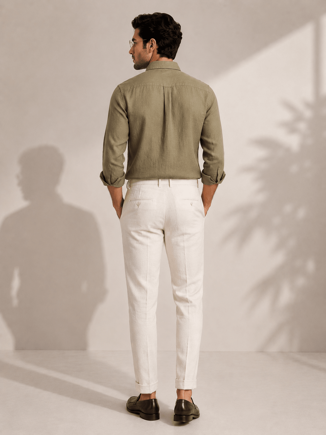 Pure Irish Linen Everyday Shirt — Olive Green - leafiber.com